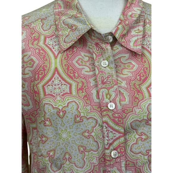 J. McLaughlin button front top, pink, 12, soft pastel, classic, preppy, feminine - Picture 4 of 6